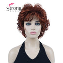 StrongBeauty Short Wig Soft Tousled Curls Blonde Highlights Full Synthetic Wigs COLOUR CHOICES