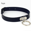 Punk Black Bell Lock PU Leather Necklaces for Women Cosplay Rock Geometry Rivet Collar Choker Necklaces Festival Jewelry