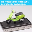 1:18 比例比亚乔伟士牌踏板车 98 PK 125 GTR P150X 300 MP5 Primavera GTS 摩托车机车压铸模型儿童玩具