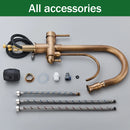 The Twofold Tap | Rozin 2-in-1 Filtered Kitchen Faucet in Antique Brass