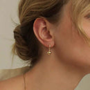 Korean Stainless Steel Metal Bead Pendant Hoop Earrings 2022 New Small Round Bead Dangle Earrings For Women Fine Jewelry Gift