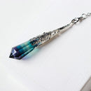 Natural Rainbow Fluorite Nimble Pendulum Striped Crystal Fluorite Divination Energy Health gem quartz Ornament Pendant