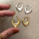 925 Sterling Silver Metal Irregular Hoop Earrings for Women Ins Niche Geometric Earrings Oorbellen Wholesale