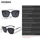 HOOBAN Brand Designer Cateye Women Sunglasses Retro Oversized Women's Sun Glasses Luxury Square Spectacles UV400
