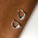 925 Sterling Silver Metal Irregular Hoop Earrings for Women Ins Niche Geometric Earrings Oorbellen Wholesale