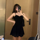 优雅派对连衣裙女长袖甜美高腰高街迷你连衣裙哥特Y2k连衣裙韩国2021夏季女装