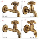 Wall Mounted Antique Brass Bathroom Washing Machine Faucet Mop Pool Tap Cold Water Bibcock Tap Decorative Outdoor Garden Faucet