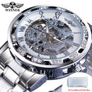 Winner Transparent Fashion Diamond Luminous Gear Movement Royal Design Men Top Brand Luxury Male Mechanical Skeleton Wrist Watch