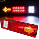 2个19颗LED集成拖车尾灯条12V转向灯行车灯，适用于拖车UTV UTE RV ATV卡车，红黄白光
