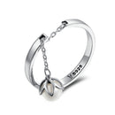 BAMOER Genuine 925 Sterling Silver Tears Of Flowers Dangle Open Finger Rings for Women Luxury Sterling Silver Jewelry SCR165