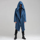 Winter Clothing Men's Hooded Cardigan Long Trench Coat Streetwear Solid Color Thickened Windbreaker Hoodie Jackets S-3XL New