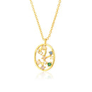 ANDYWEN 100% 925 Sterling Silver Spring Rainbow CZ Zodiacs Pendant Necklace 2021 Wedding Jewelry Fine Rock Punk Ovals Crystal