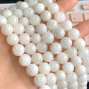 天然石月光石珠子 高品质圆形光滑散珠 用于珠宝制作 DIY 手链吊坠项链 6/8/10mm