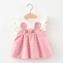 Melario Children's Clothing Baby Girl Clothes Summer Party Clothing for Girls Dress Cherry Dot Princess Dresses Bow Hat Outfits