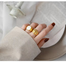 Titanium Geo Shell Band Statement Rings 361L Stainless Steel Jewelry Women Chic Punk Gothic Boho Hiphop Runway Party Designer