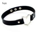 Punk Black Bell Lock PU Leather Necklaces for Women Cosplay Rock Geometry Rivet Collar Choker Necklaces Festival Jewelry