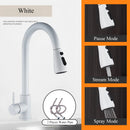 Black Pull Out Kitchen Faucet Silver Single Handle Nickel Kitchen Tap Single Hole Handle Swivel Sprayer Water Mixer Tap