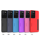 糖果色卡槽盖商务手机壳适用于三星 Galaxy S21 Ultra S20 FE Note 20 S10 Plus 5G 适用于 S21+ Note 10 plus 手机壳