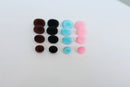 40pcs/lot---7x9mm/9x12mm/10x14mm/12x16mm blue/pink/brown/black  oval flocking toy safety nose + soft washer----size&color option