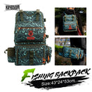 Kingdom Fishing Backpack 1000D Waterproof Nylon 43x24x53cm Large Capacity Multifunctional Detachable Storage for Winter Fishing