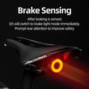 ROCKBROS Bicycle Smart Auto Brake Sensing Light IPx6 Waterproof LED Charging Cycling Taillight Bike Rear Light Accessories Q5