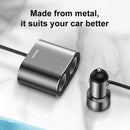 倍思车载点烟器分线器12V-24V双USB车载充电器插座100W汽车自动分线器电源适配器适用于车载USB集线器