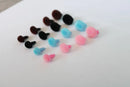 40pcs/lot---7x9mm/9x12mm/10x14mm/12x16mm blue/pink/brown/black  oval flocking toy safety nose + soft washer----size&color option