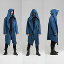 Winter Clothing Men's Hooded Cardigan Long Trench Coat Streetwear Solid Color Thickened Windbreaker Hoodie Jackets S-3XL New