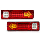 2个19颗LED集成拖车尾灯条12V转向灯行车灯，适用于拖车UTV UTE RV ATV卡车，红黄白光