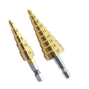 3-12mm 4-12mm 4-20mm HSS直槽阶梯钻头镀钛木材金属开孔器取芯钻孔工具套装