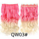 Alileader Favourite Synthetic 5Clips In Hair Long Wave Clip In Hair Extension Synthetic Hair Extensions Ombre Fake Hairpieces