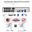Gadinan H.265+ 8路5MP POE NVR套装 安全人脸侦测CCTV系统 音频AI 5MP IP摄像头 户外P2P视频监控套装