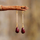 Gems Stone Hanging Earrings for Women Red Jaspers Gold Plated Drop Dangle Earring Bohemia Art Female Jewelry Femme Gifts