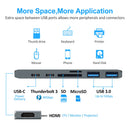 USB 3.1 Type-C 集线器转 HDMI 适配器 4K 雷电 3 USB C 集线器 TF SD 读卡器插槽 PD 适用于 MacBook Pro 16 14 Air 13 M1 芯片