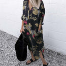 ZANZEA 2023 Retro Printed Shirt Dress Women's SundressAutumn  Casual Long Sleeve Midi Vestidos Female Button Robe