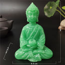 发光冥想佛像人造玉石摆件泰式佛像雕塑发光家居花园装饰品