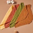 Kangobaby 4pcs Muslin Burp Cloths Sets Most Fashion Colorful Solid Color Baby Infinity Scarf Bibs