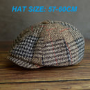 Autumn Winter Men's Newsboy Hat Wool Blend Male Beret Men And Women England Gatsby Retro Hat Driver Flat Cap