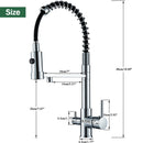 rozin Pull Down Filter Kitchen Faucet Black 3 Way Drinking Pure Water Faucets Brass 360° Flexible Purification Water Mixer Tap