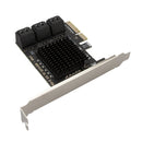 SATA PCIe Adapter 6 Ports SATA 3.0 to PCI Express x4 Expansion Card SATA III to PCI-E 3.0 X4 Controller for HDD ASMedia ASM1166