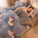 60Solid Colors Wine Flower Red Quilt Cover Luxury Bedding Set Velvet Duvet Cover Snow Fleece Thickened 150x200 220x240 For Women