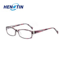 Henotin Reading Glasses Spring Hinges Men and Women Small Square Ultra Clear Lenses Reader Eyeglasses