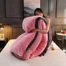 60Solid Colors Wine Flower Red Quilt Cover Luxury Bedding Set Velvet Duvet Cover Snow Fleece Thickened 150x200 220x240 For Women