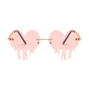 Fashion Dripping Heart Sun Glasses Personality Party Eye Glasses Frameless