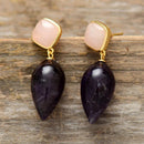 New Elegant Women Earrings Bold Fashion Stud Earring Amethyst Teengirls Luxury Jewelry Bijoux Wholesale