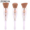 Zoreya 旅行三合一化妆柔软多功能便携式化妆刷斜角海绵眉眼影粉饼刷化妆品