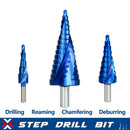 XCAN Metal Drills 4-32mm HSS Nano blue Coated Step Drill Bit Drilling Tools HSS Metal Wood Hole Cutter Step Cone Drill