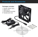Gdstime 120mm x 25mm 110V 220V AC Powered Fan with Speed Controller 3V to 12V for Receiver Xbox DVR Playstation Component Cooler