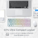 RK61 Wireless Mechanical Keyboard, Bluetooth5.0/2.4Ghz/Wired Tri-Mode Gaming Keyboard, 60% RGB Hot Swappable Gamer Keyboard