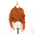 Europe and American style new winter wool scarves for men and women with sleeves knitted scarf thick warm high-end fashion